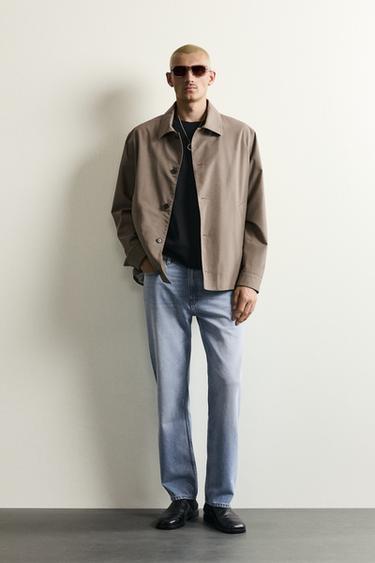 SOBRECAMISA REGULAR FIT CON LANA - Khaki de Zara - Imagen 0