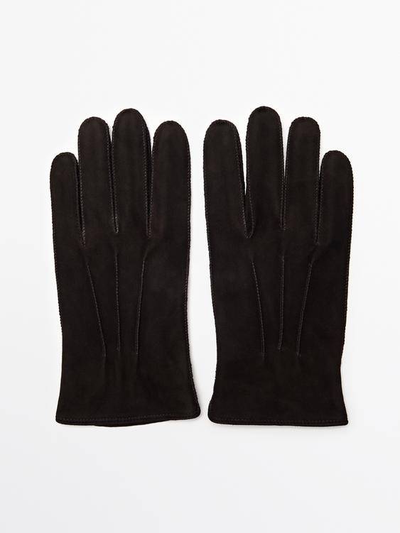 Goatskin gloves with suede finish