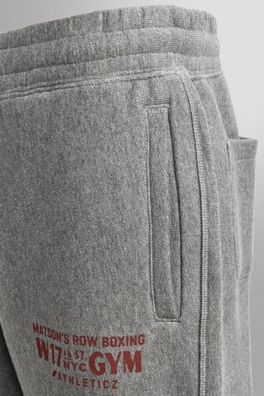 JOGGERS WITH PRINTED TEXT - Grey marl by Zara - Image 8
