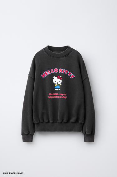 HELLO KITTY © SANRIO FADED SWEATSHIRT - Anthracite grey by Zara