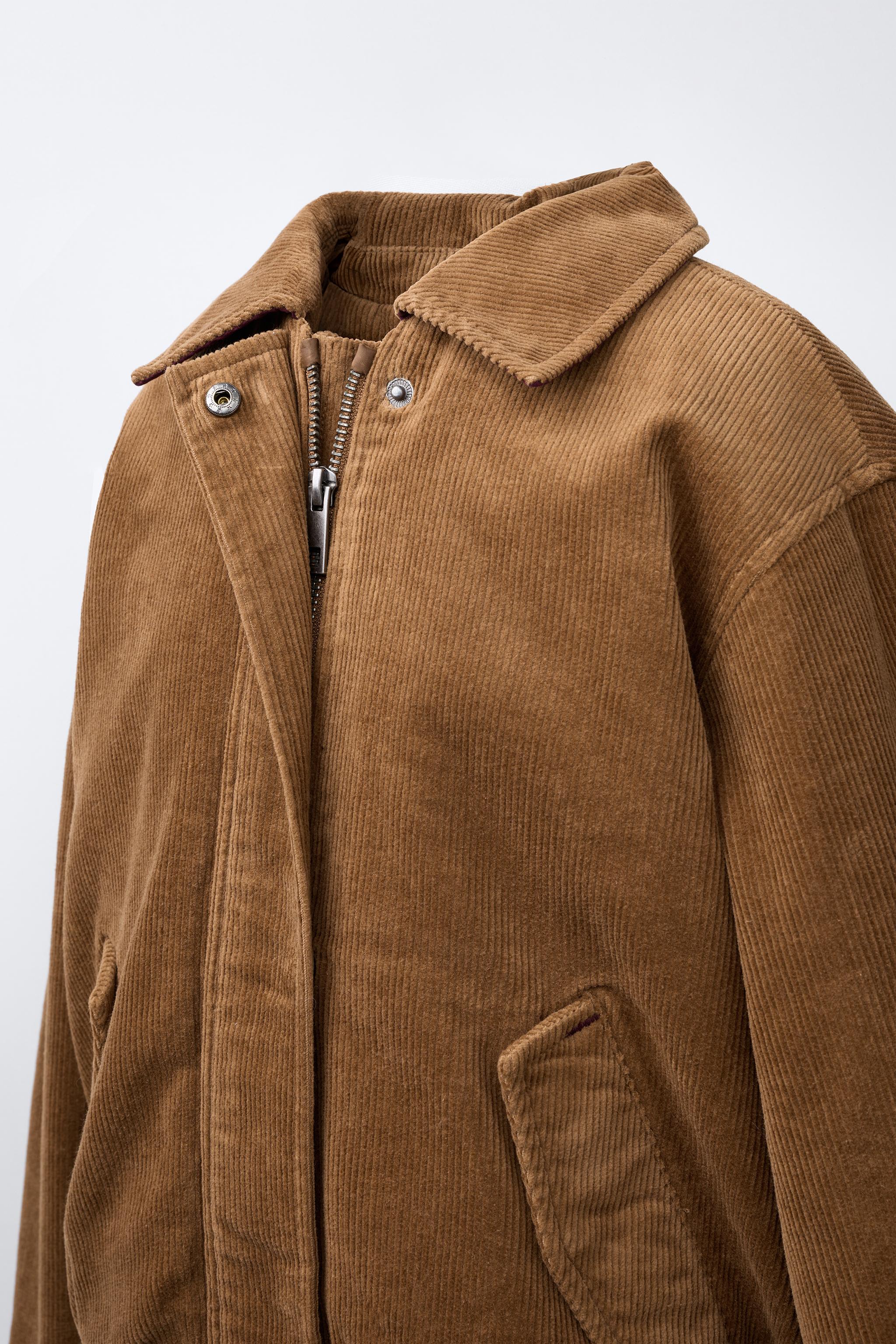 BLOUSON EN VELOURS CÔTELÉ EFFET MOUTON