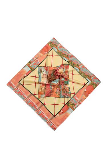 BANDANA FLUIDE IMPRIMÉ CONTRASTE - Orange de Zara