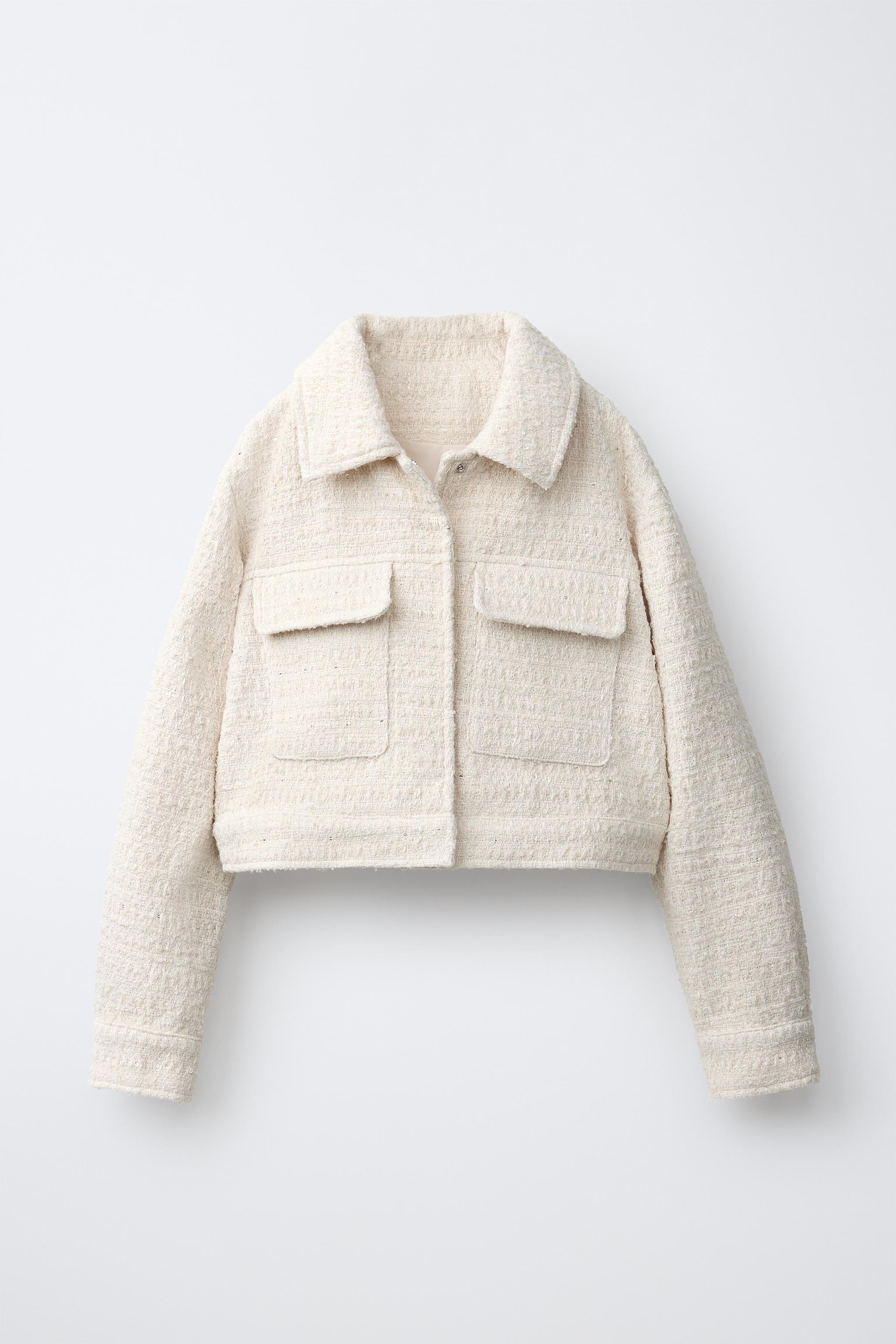 TEXTURED JACKET - Ecru | ZARA Australia