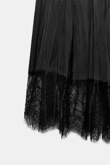 ROBE HALTER SATINÉE DENTELLE ZW COLLECTION - Noir de Zara - Image 6