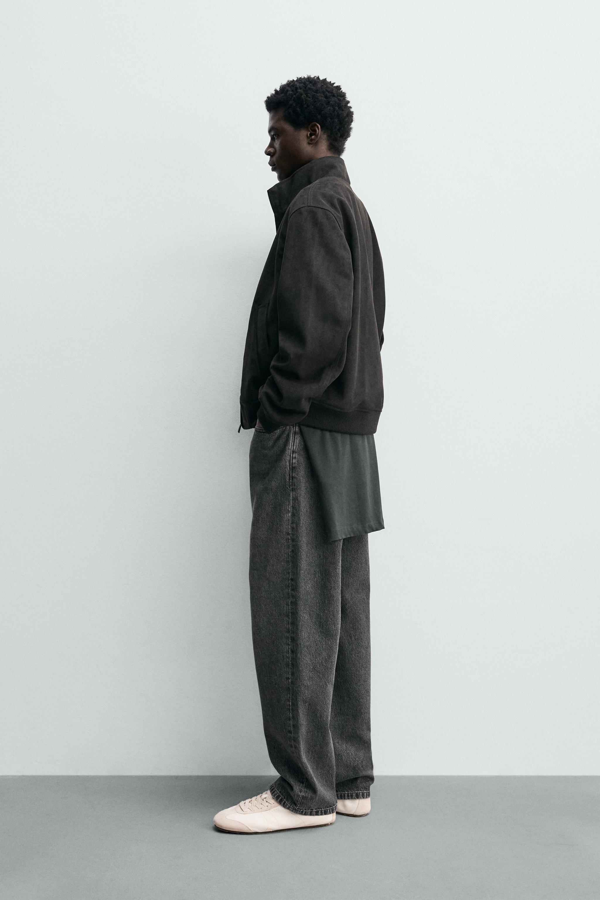 REGULAR FIT FAUX SUEDE JACKET