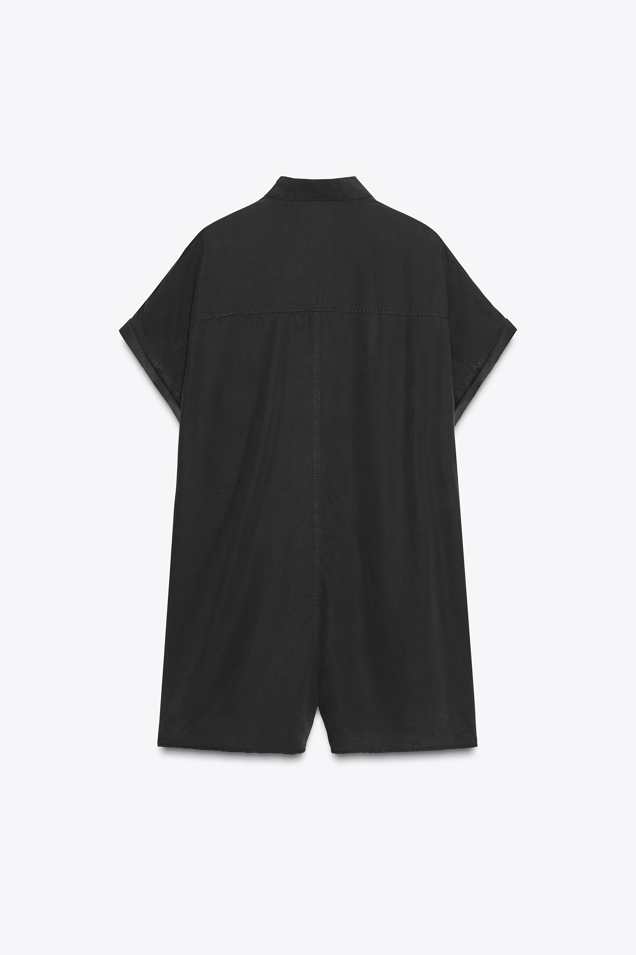 ZARA ポケット付きフルイドジャンプスーツ 6929/284 ポケット付きフルイドジャンプスーツ - ブラック | ZARA Japan
