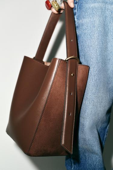 COMBINATION BUCKET BAG - Brown by Zara - Image 2