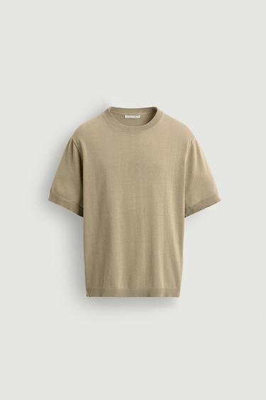 Zara Taş - PAMUKLU HAFİF ÖRGÜ T-SHIRT