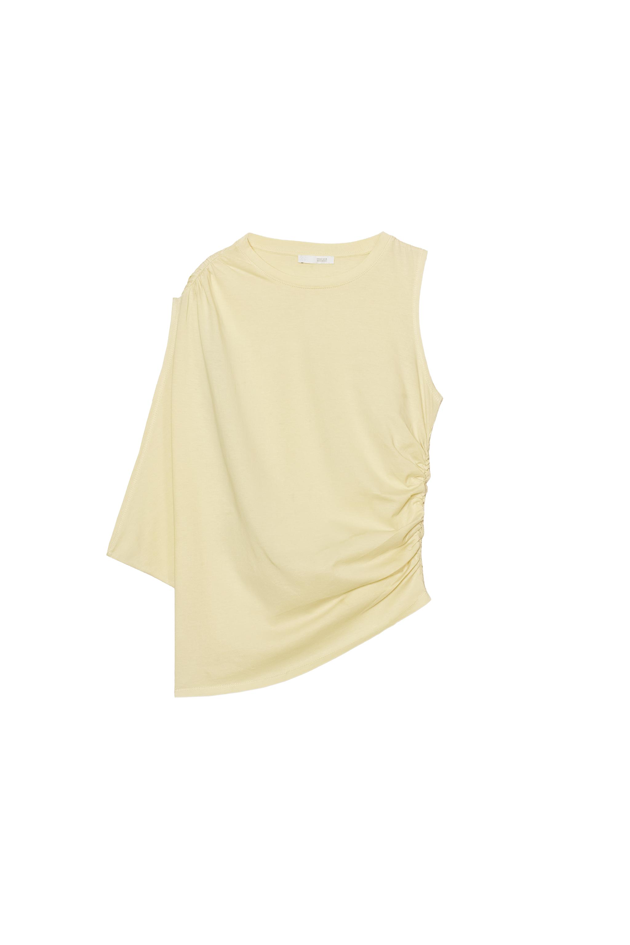 DRAPED ASYMMETRIC TOP - Yellow | ZARA United States