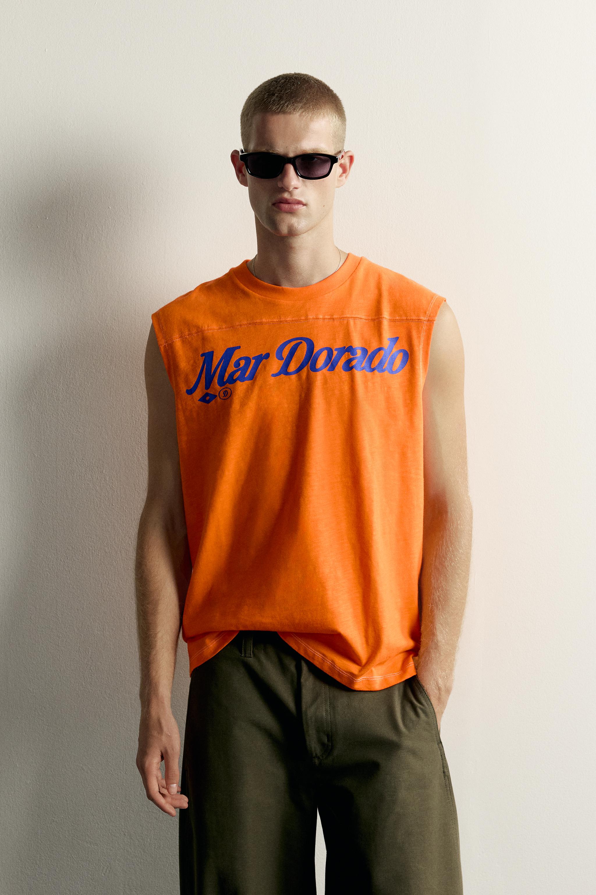 GRAPHIC PRINT TANK TOP — Mustard Yellow