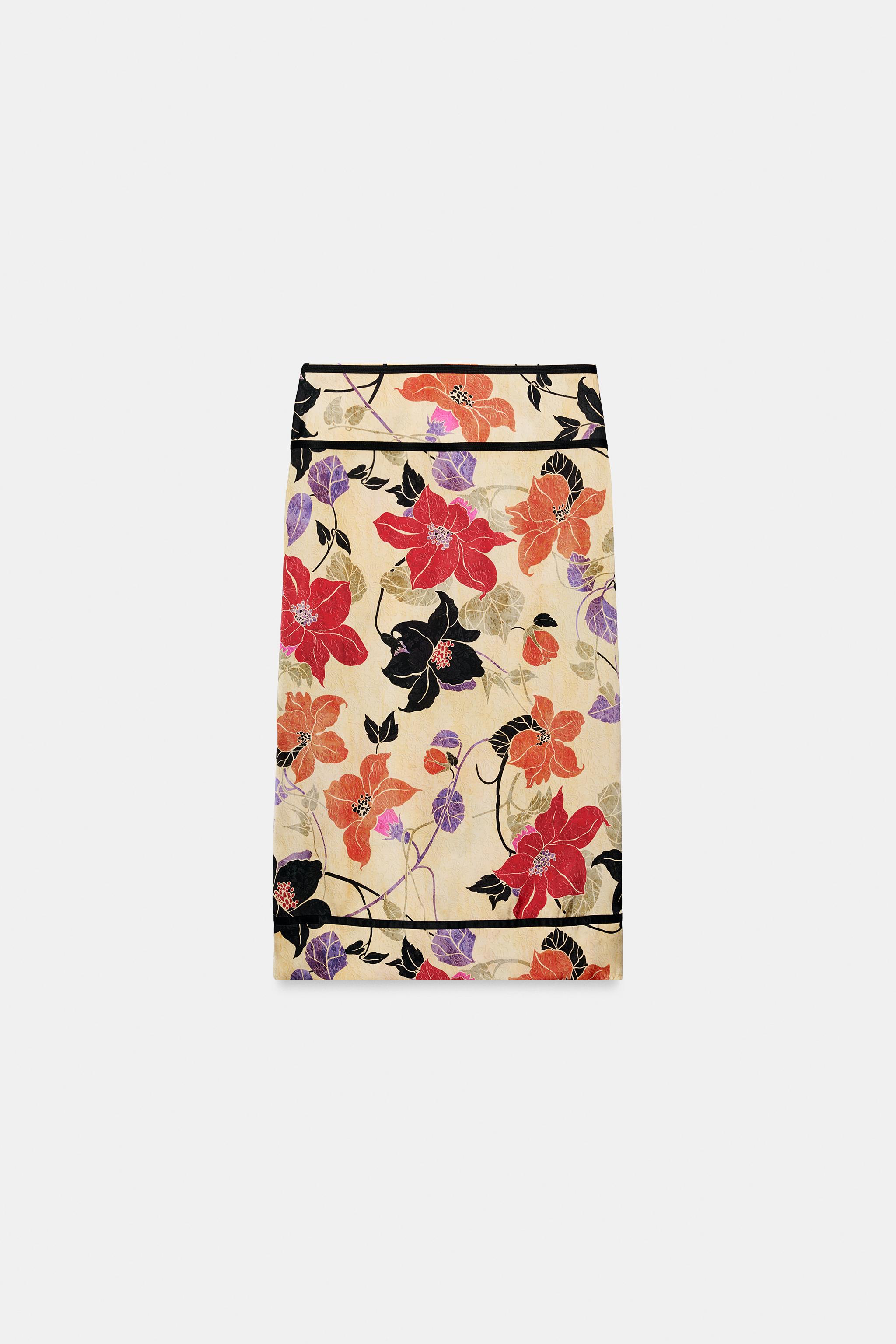 Zara ZW COLLECTION ÇİÇEKLİ PAREO ETEK görsel 3