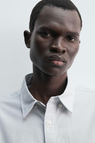 CHEMISE OXFORD RAYURES - Bleu ciel de Zara - Image 5