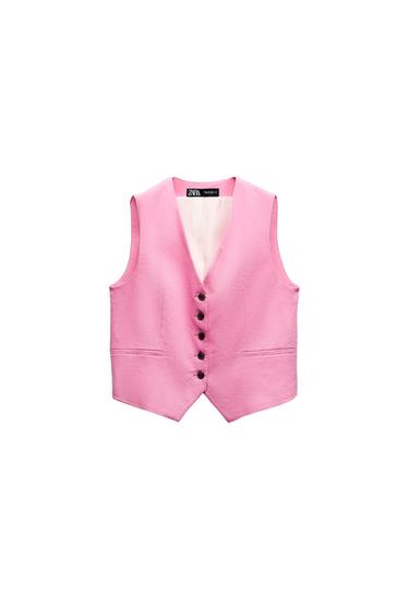 TAILORED LINEN BLEND WAISTCOAT