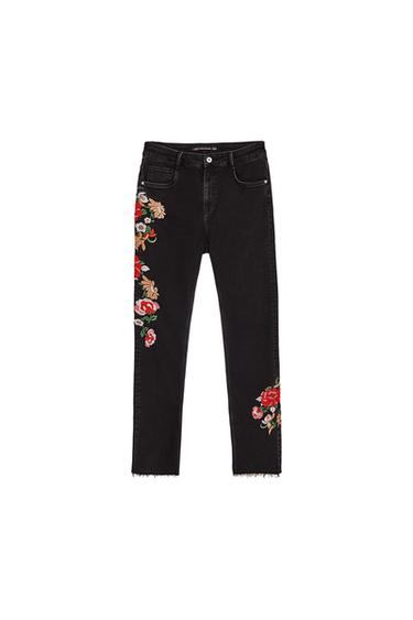FLORAL FLARED JEANS