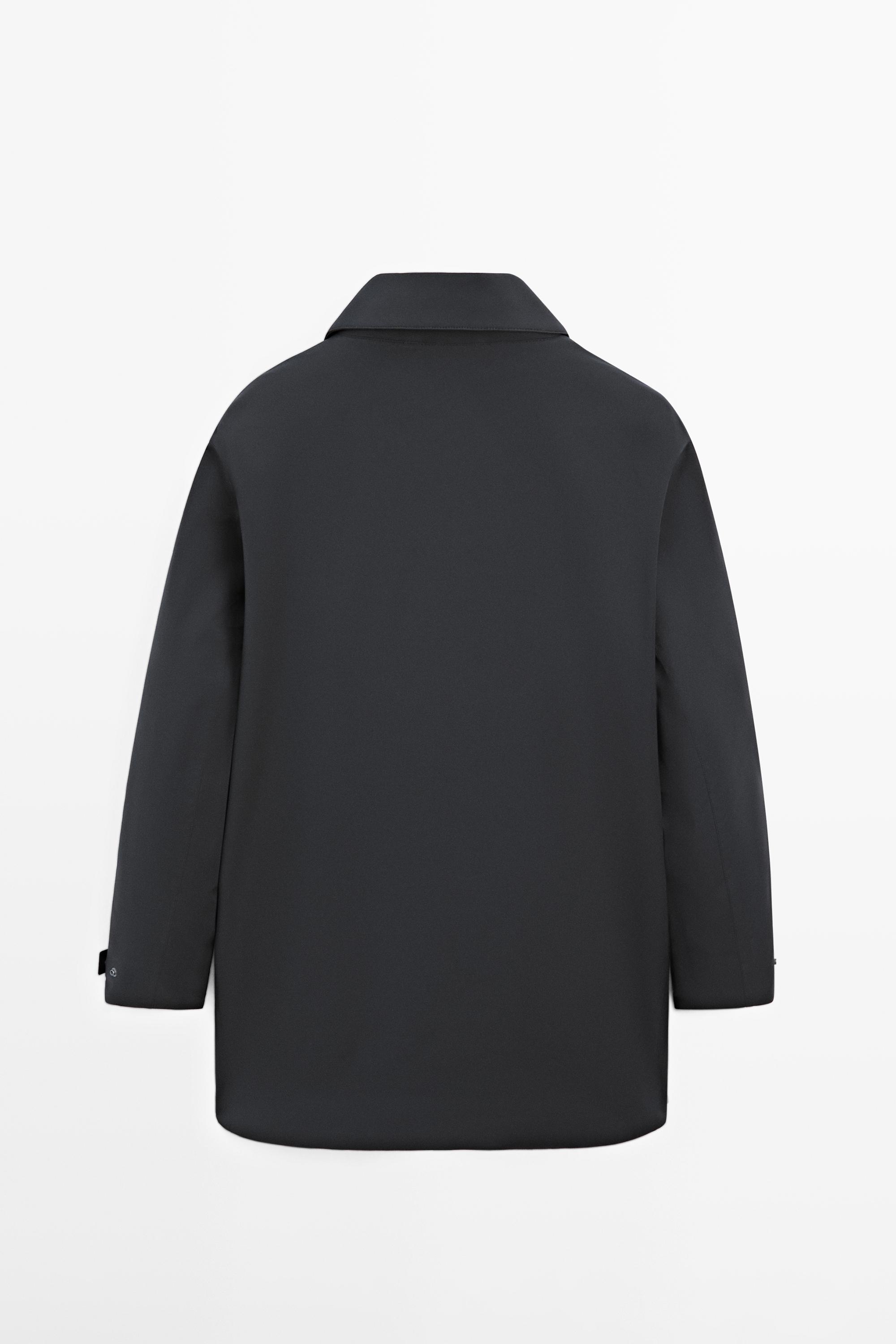 Water-repellent fabric trench coat