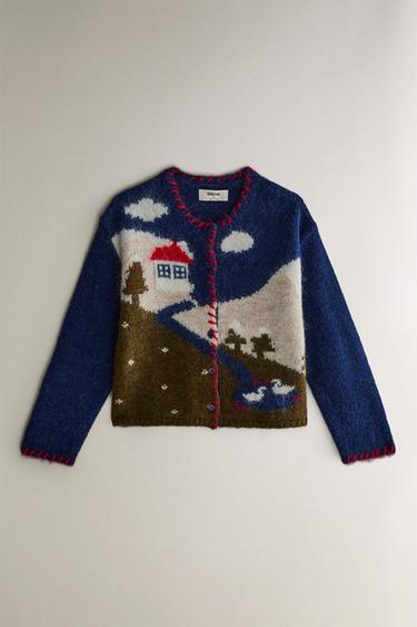 KINDERJACKE WEIHNACHTSLANDSCHAFT - Leuchtendes Blau von Zara - Bild 0