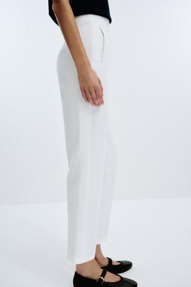 PANTALON TAILLE HAUTE - Blanc de Zara - Image 3
