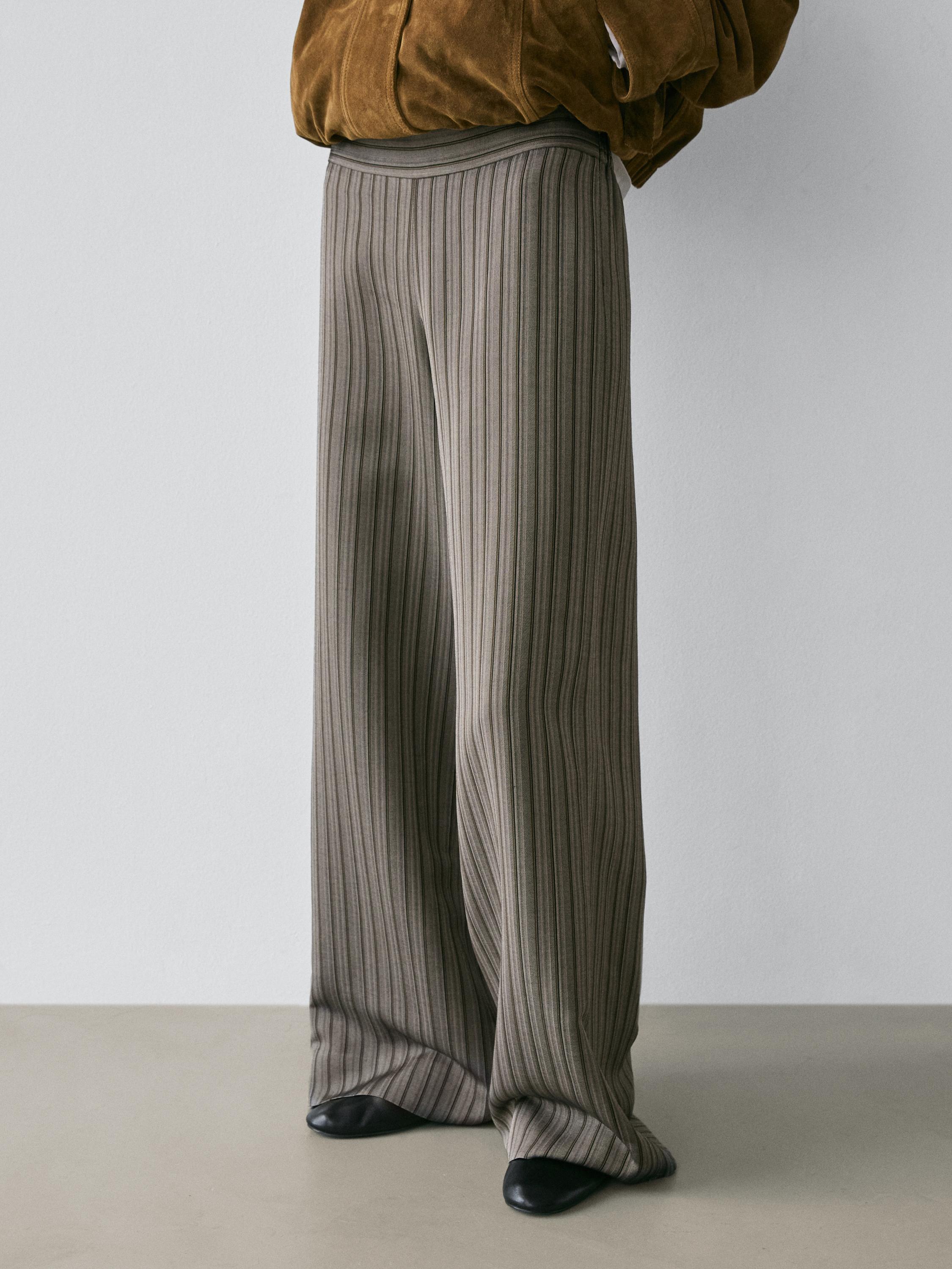 Pantalon large à rayures