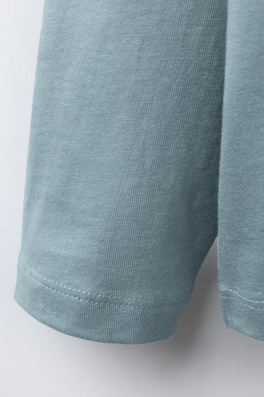 T-SHIRT À INSCRIPTION IMPRIMÉE - Bleu clair de Zara - Image 4
