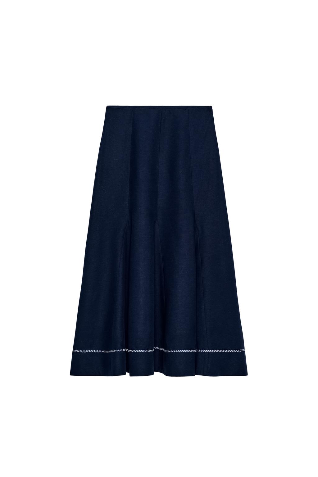 EMBROIDERED A-LINE MIDI SKIRT - image 3