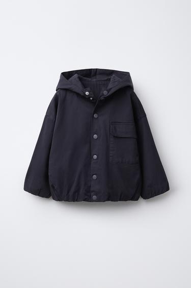 LOGO HOODED JACKET - Anthracite grey by Zara - Image 0