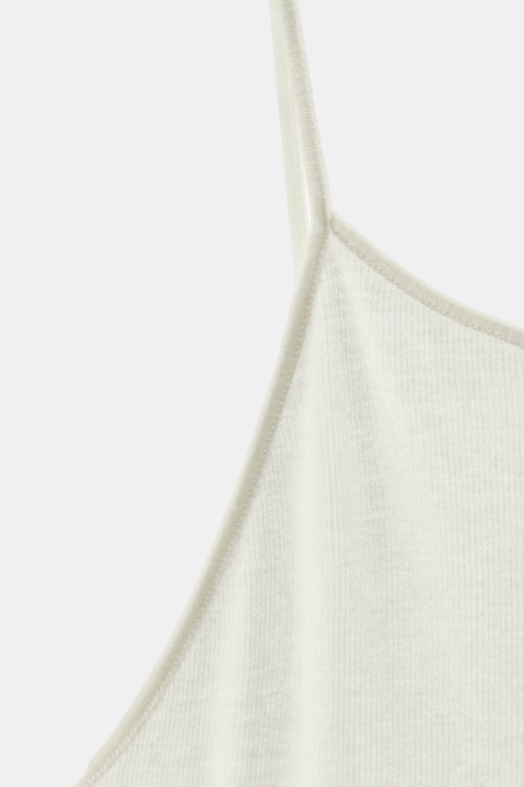Женские топы Zara 100% COTTON STRAPPY TANK TOP — фото 7