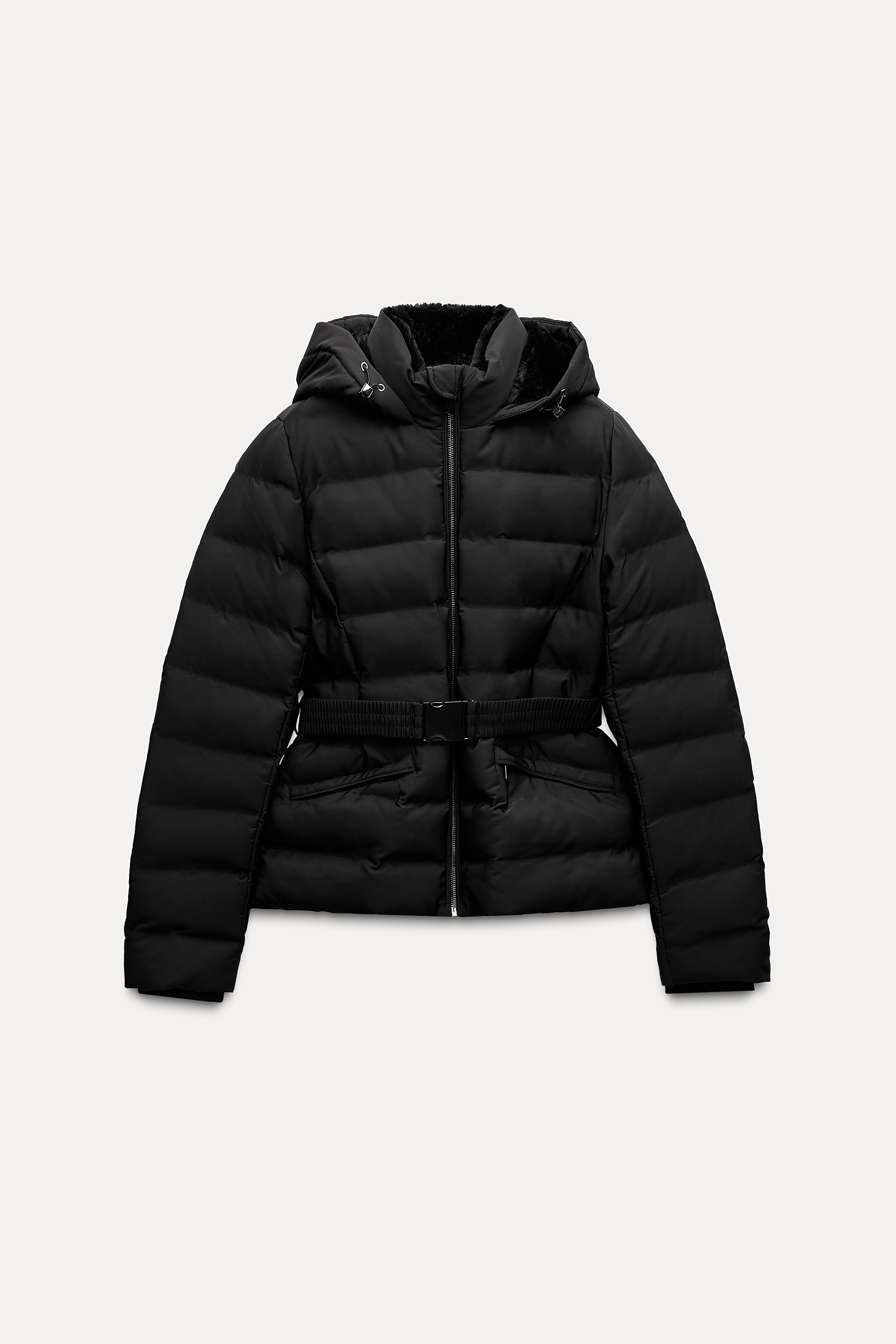 WATER AND WIND PROTECTION HOODED BELTED ANORAK - Black | ZARA United States