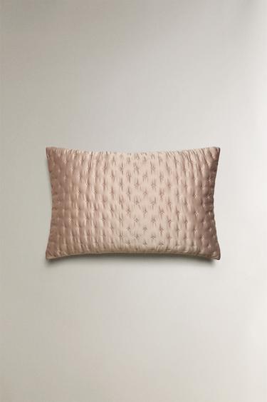 PLAIN QUILTED CUSHION COVER WITH KNOTS - Pink by Zara - Image 2