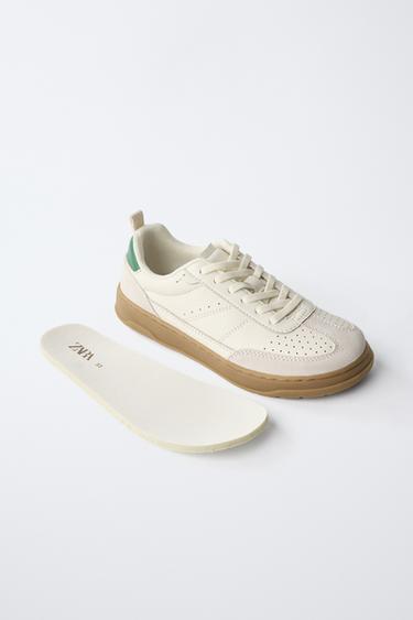 TENNIS EN CUIR PIEDS NUS - Blanc de Zara - Image 3