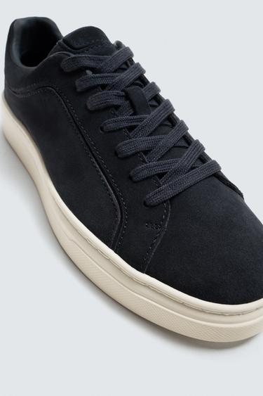 LEATHER TRAINERS - Blue by Zara - Image 2