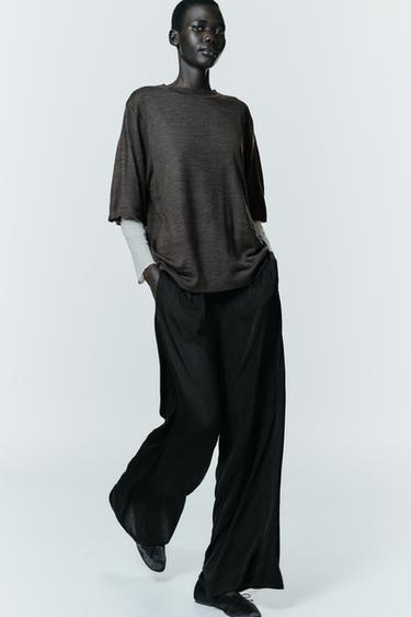 PANTALÓN FLUIDO ANCHO - Negro de Zara
