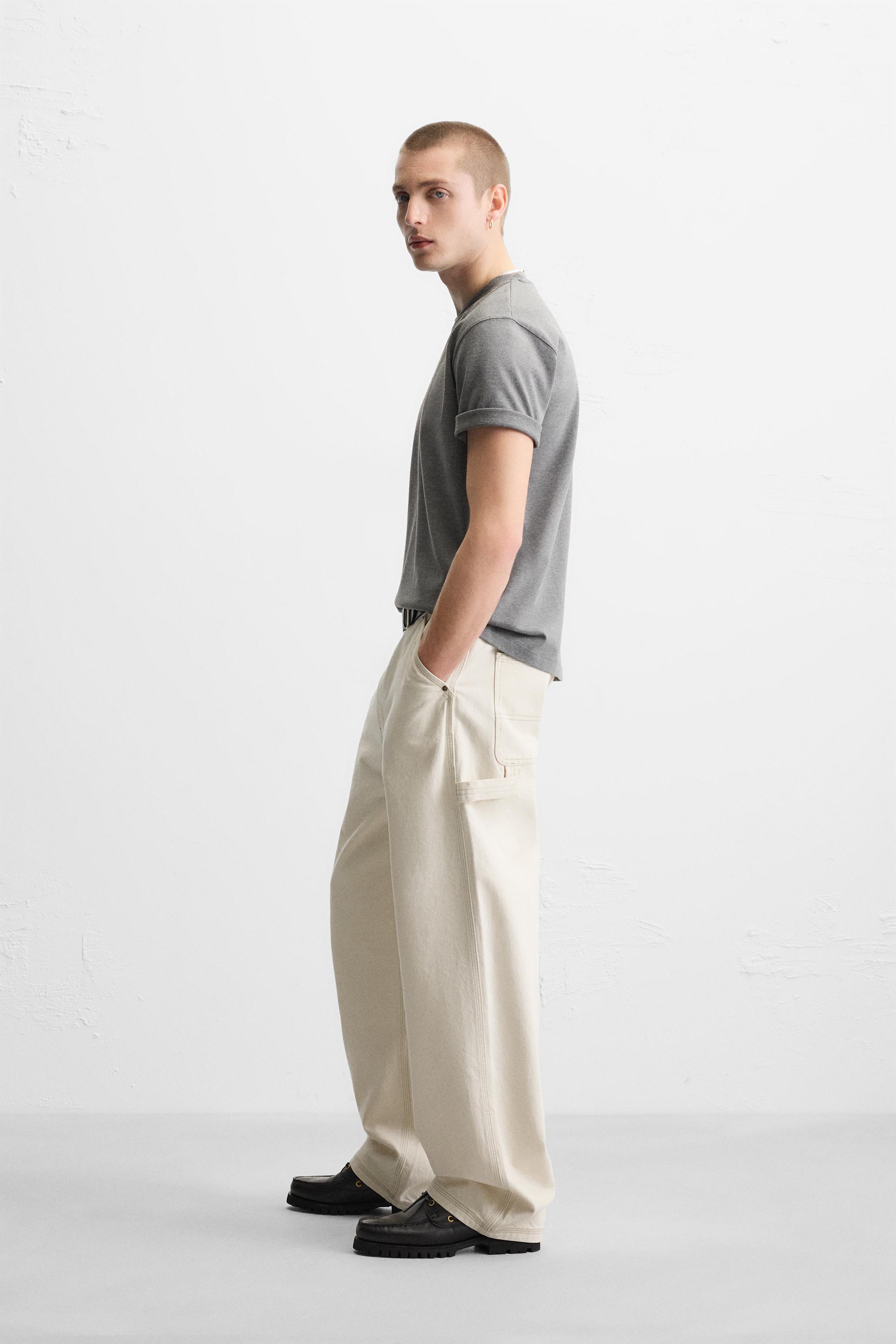 安心★関税込み★ZARA★RELAXED FIT CARPENTER JEANS RELAXED FIT CARPENTER JEANS - Ecru | ZARA Singapore