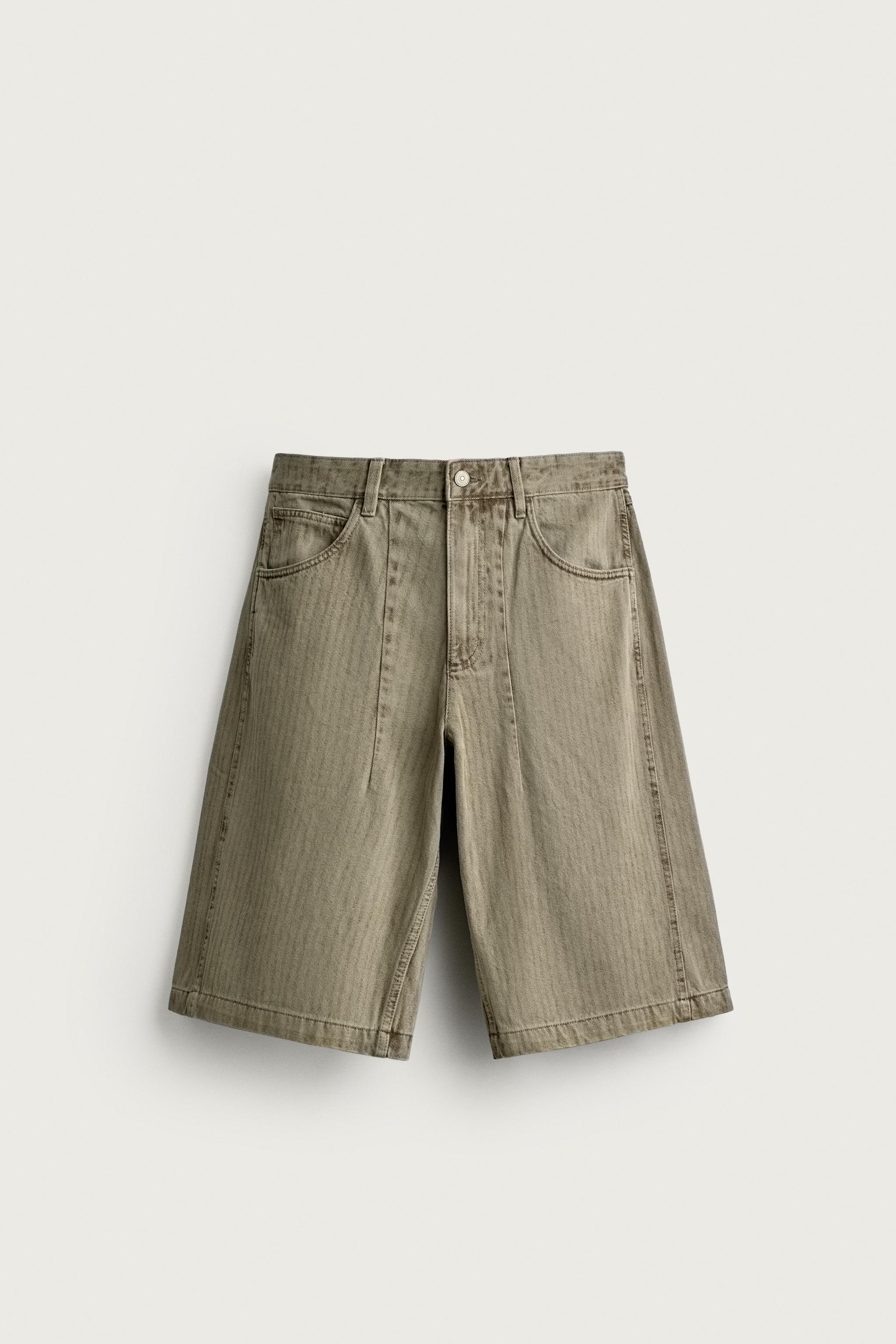 STRIPED WASHED JORTS
