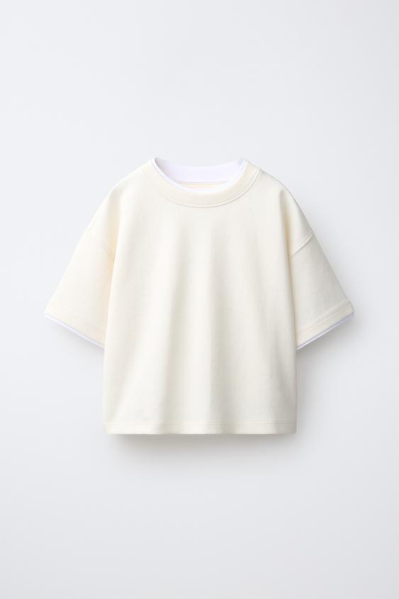 DOUBLE INTERLOCK T-SHIRT - Ecru by Zara - Image 0