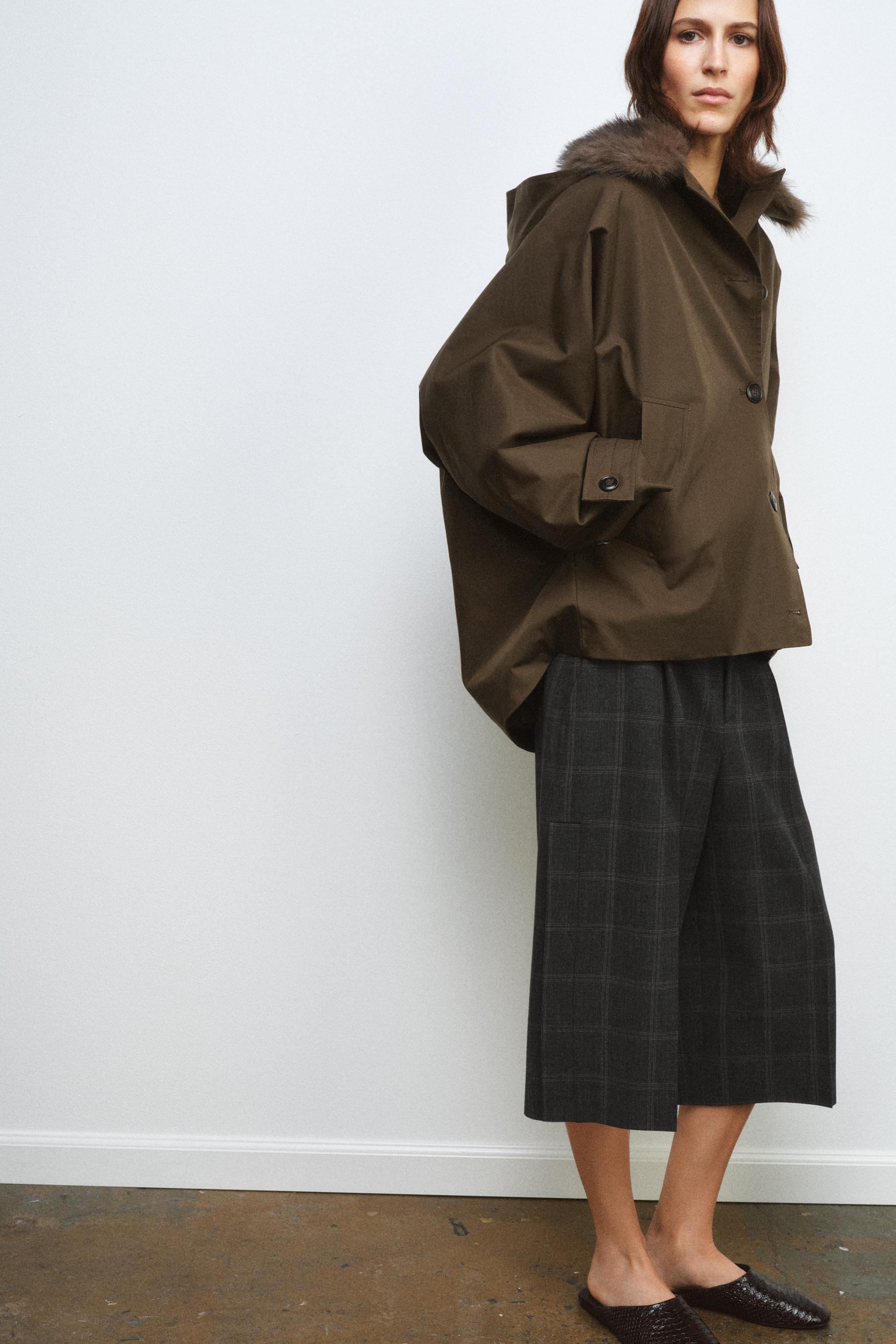 TRENCH COURT COL EFFET FOURRURE ZW COLLECTION