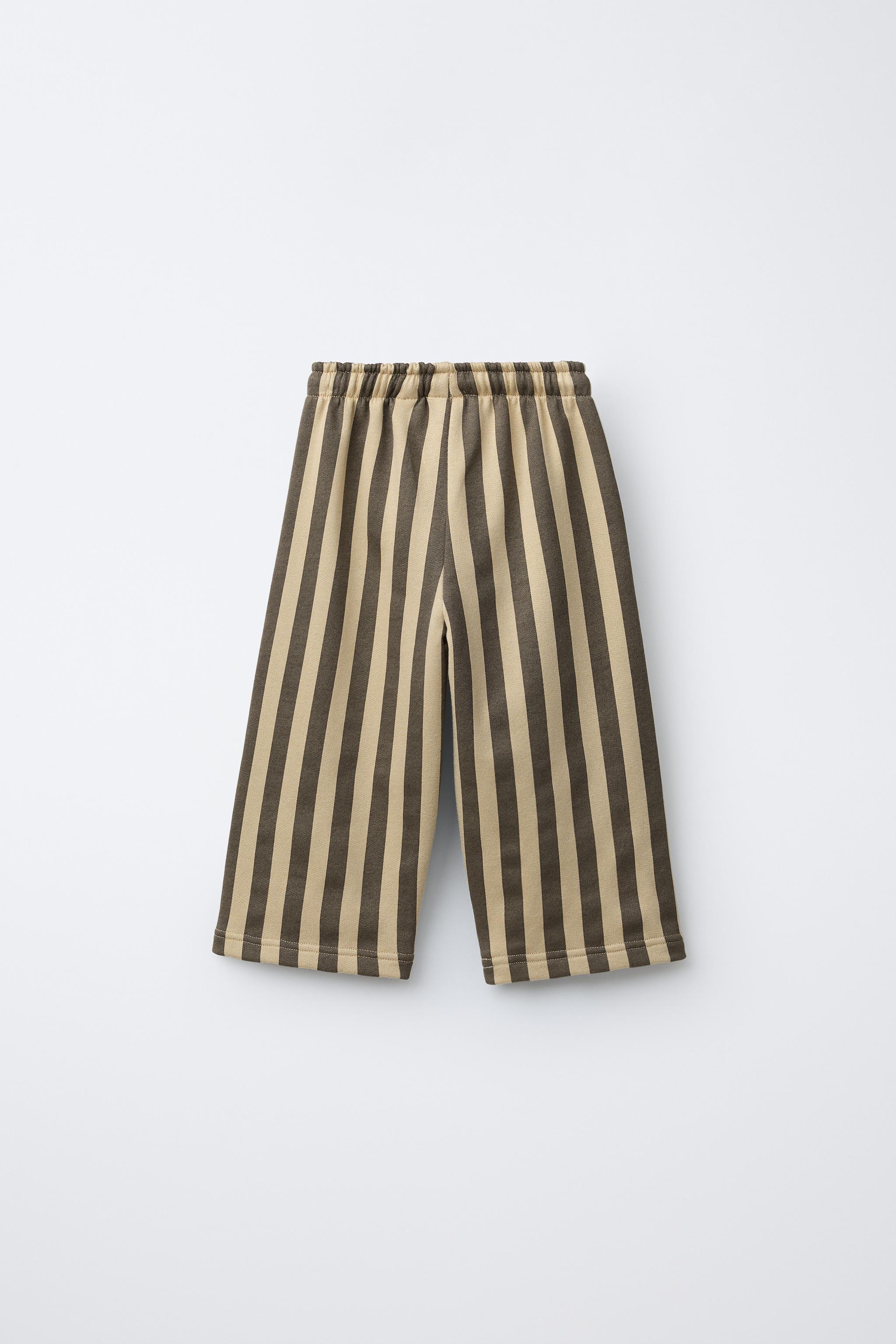 PANTALON EN MOLLETON À RAYURES