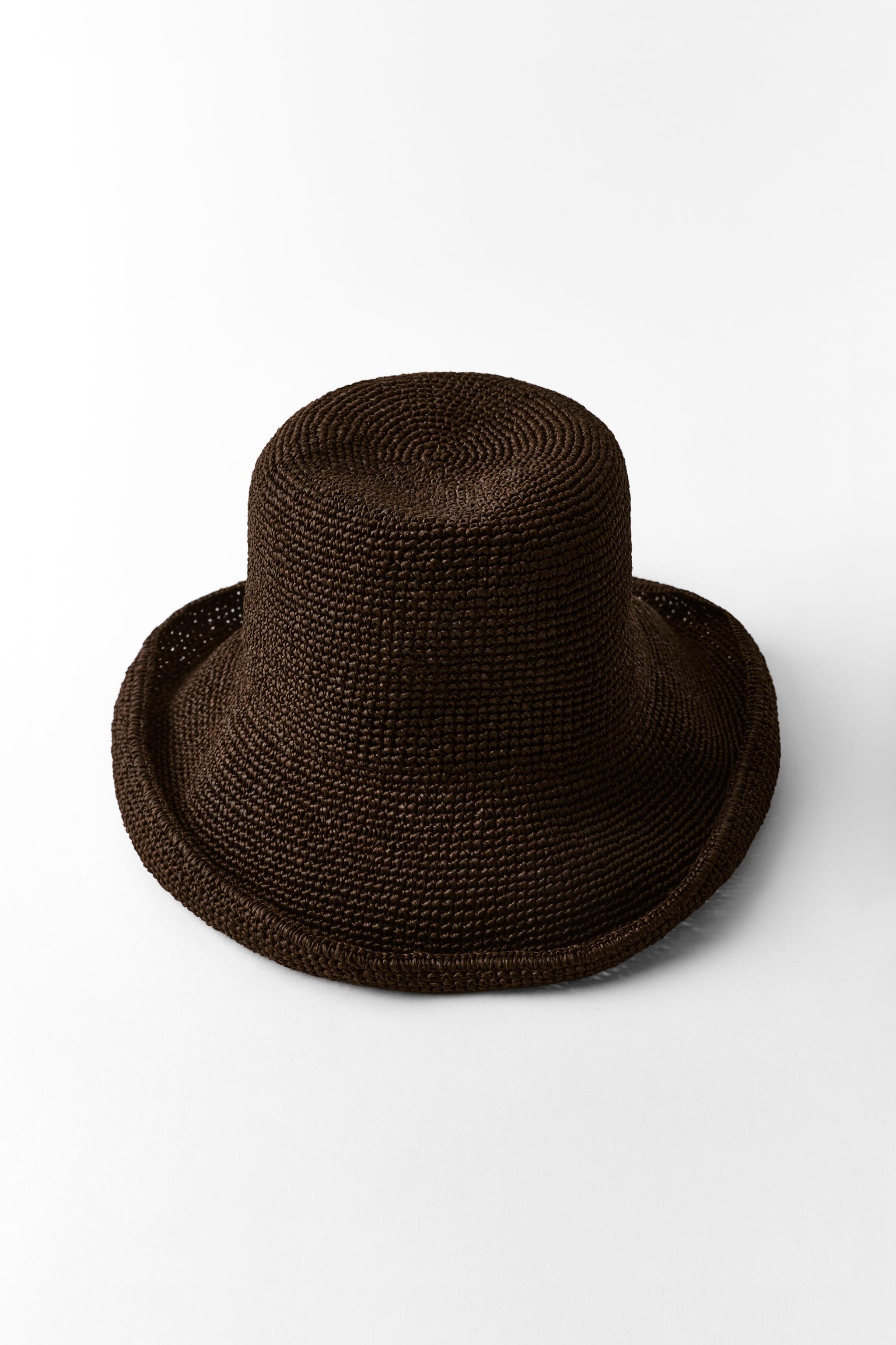 100% PAPER BUCKET HAT — Brown