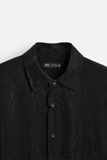 SATIN JACQUARD SHIRT - Black by Zara - Image 8