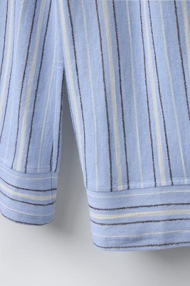 STRIPED STRAIGHT-LEG TROUSERS - Light blue by Zara - Image 3