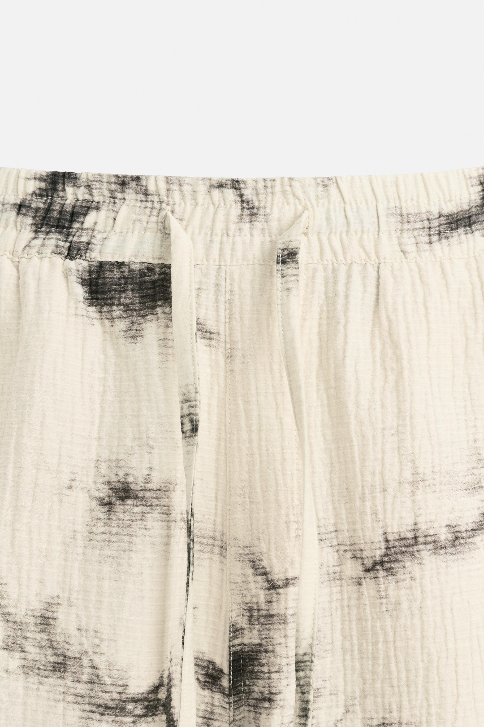 PANTALON STRUCTURÉ IMPRIMÉ TIE-AND-DYE