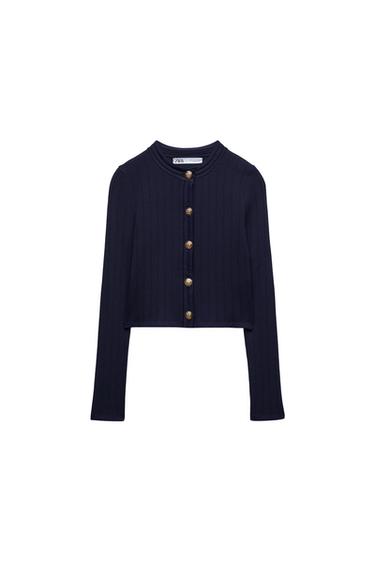 KNIT CARDIGAN WITH GOLDEN BUTTONS