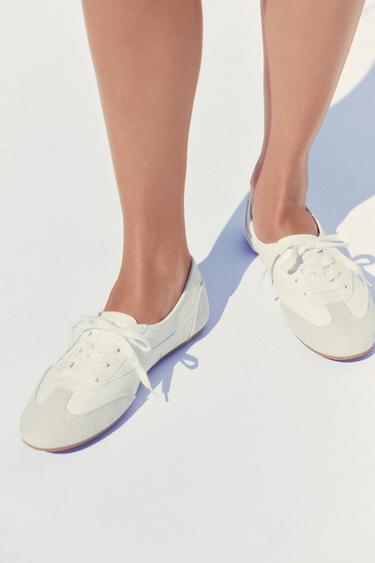 DERBYS COMBINÉES PLATES - Blanc de Zara - Image 1