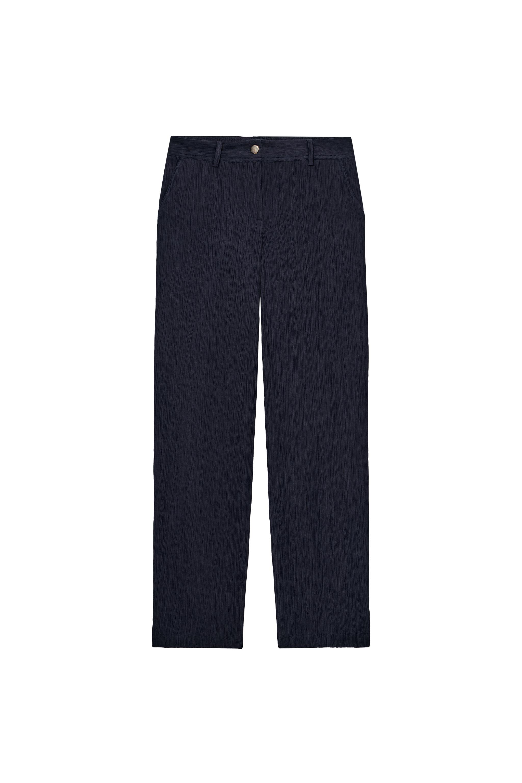 KIRIŞIK GÖRÜNÜMLÜ DÜZ PAÇA PANTOLON