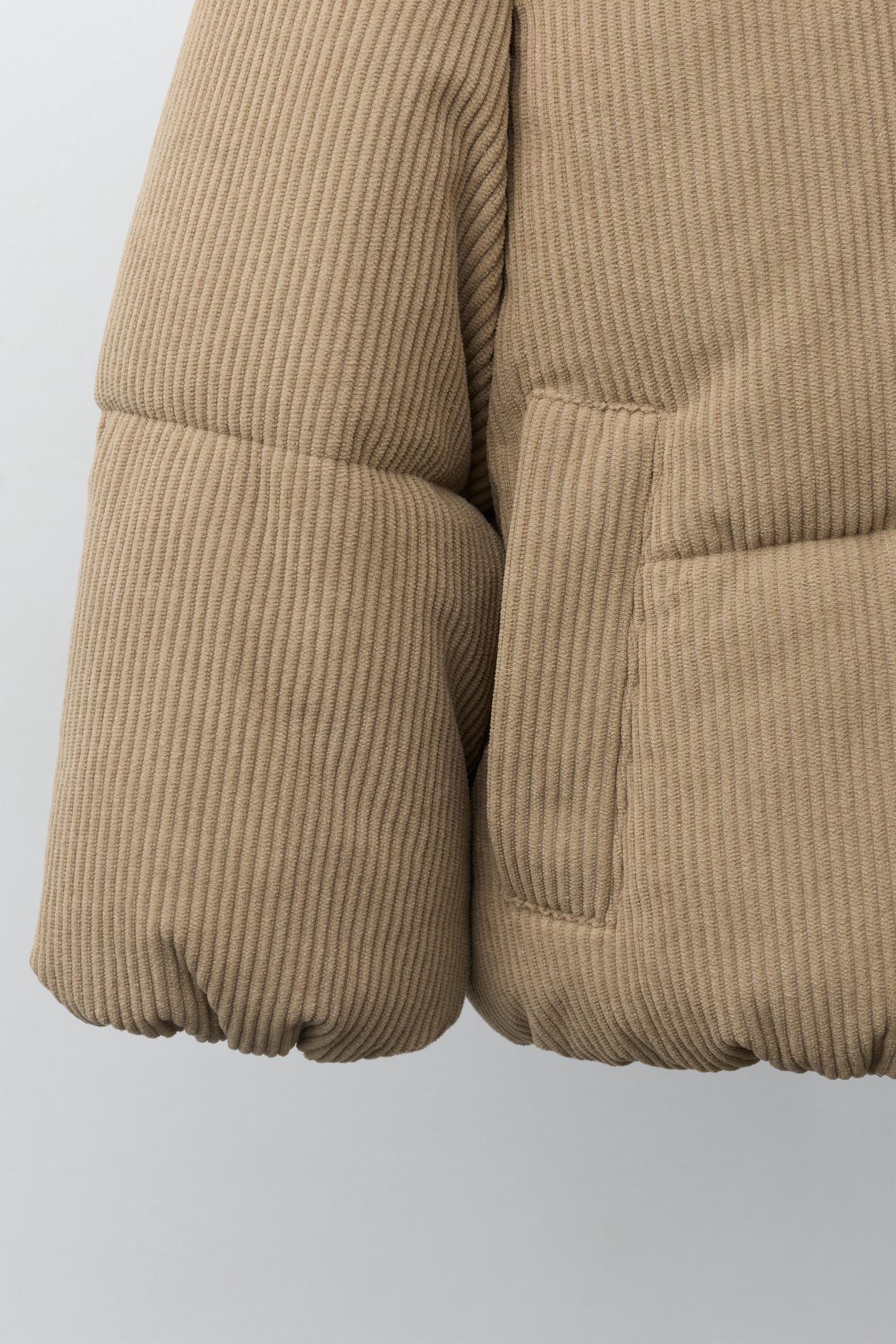 Детская куртка Zara Embroidered Dog Quilted, цвет: Серо-коричневый коричневый — фото 6