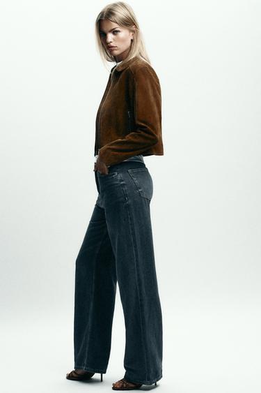 100% LEATHER SHORT JACKET - whisky by Zara - Image 2