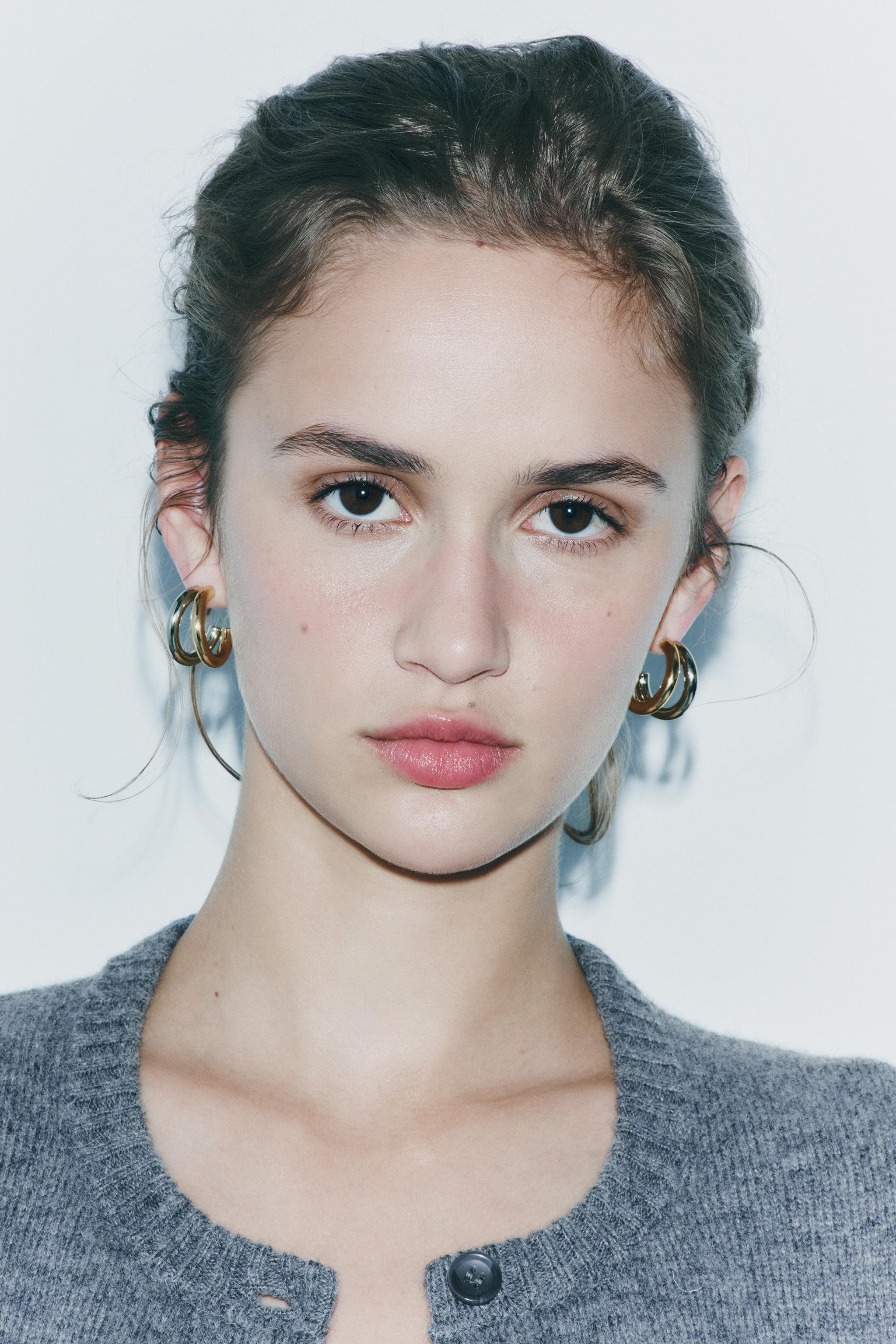 DOUBLE HOOP EARRINGS - Gold / Silver | ZARA United States