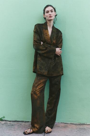 Zara JACQUARD PANTS ZW COLLECTION - Multicolored - Image 0