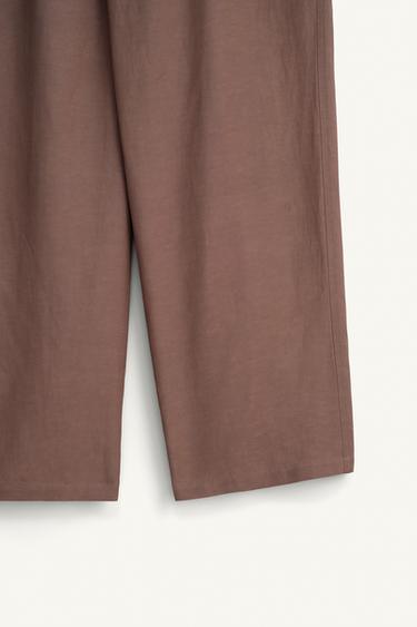 RELAXED FIT WRAP TROUSERS - Taupe grey by Zara - Image 9