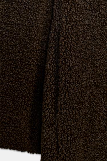 MANTEAU EFFET MOUTON - Marron foncé de Zara - Image 8