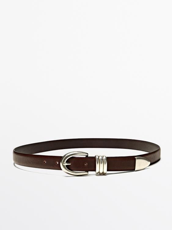 Nappa leather belt with metallic detail from Zara - $100